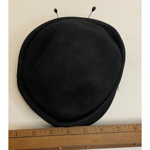 Vtg Norman Durana Womens Rhinestone Pillbox Hat‎ Black One Size - Picture 12 of 13